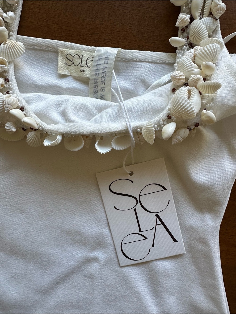 Ivory Halter Shell-Embellished Dress - Picture 4 of 8
